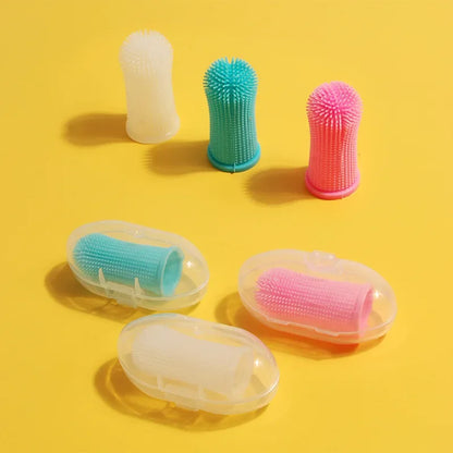 Soft Silicone Pet Finger Toothbrush with Case