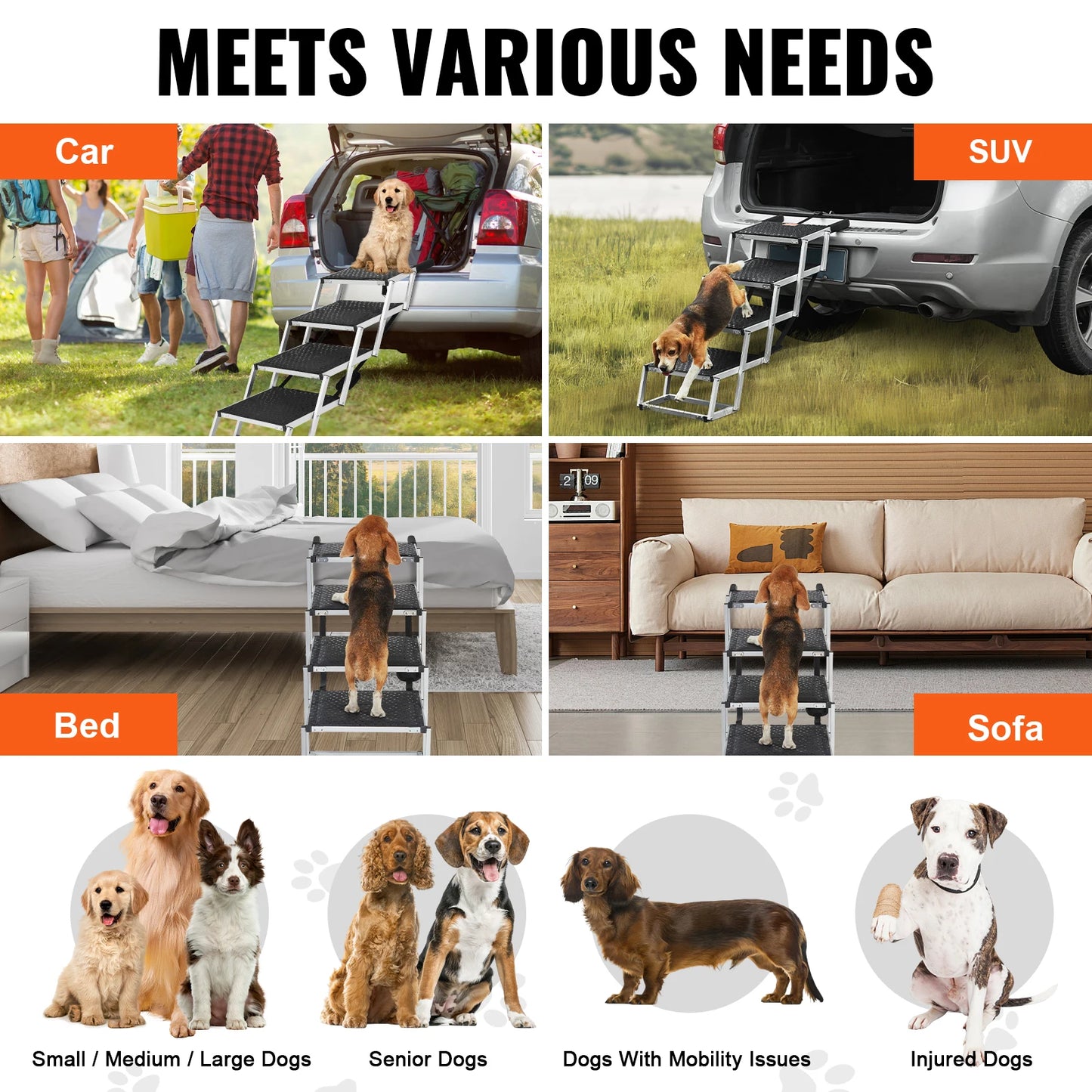 Foldable Dog Car Stairs
