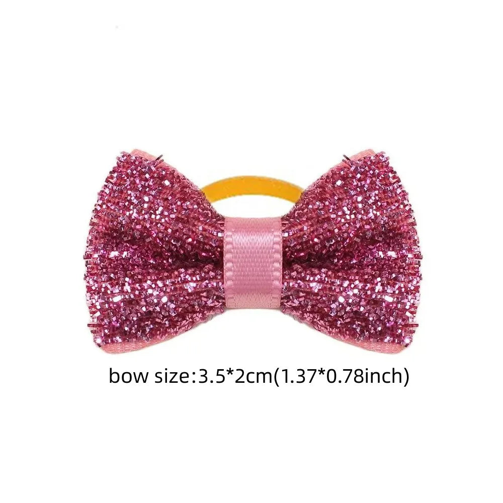 Dog Hair Bows with Rubber Bands (50/100 Pack)