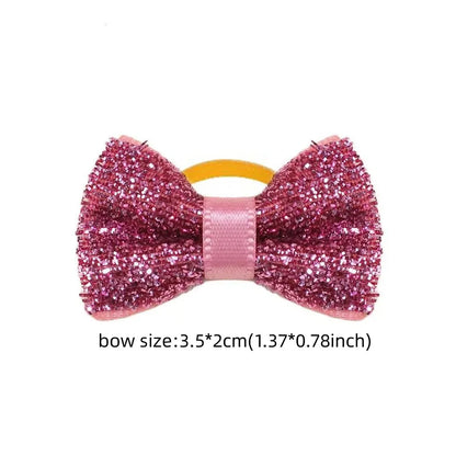 Dog Hair Bows with Rubber Bands (50/100 Pack)