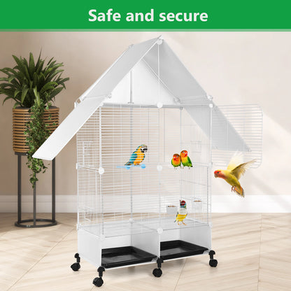 Large 2-Tier House-Shaped Bird Cage