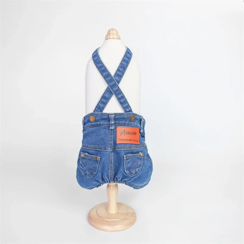 Dog & Cat Denim-Style Overalls