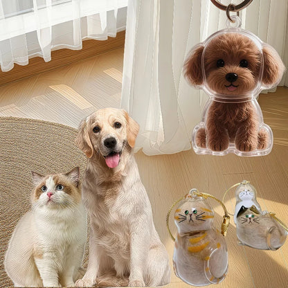 Pet Hair Memorial Keepsake Keychain