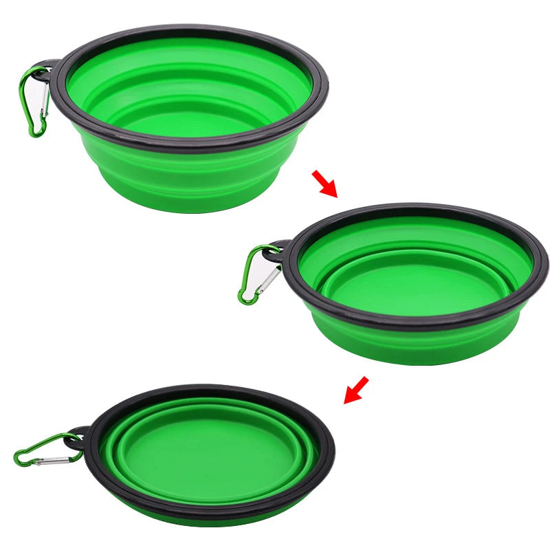 Collapsible Travel Pet Bowl with Carabiner