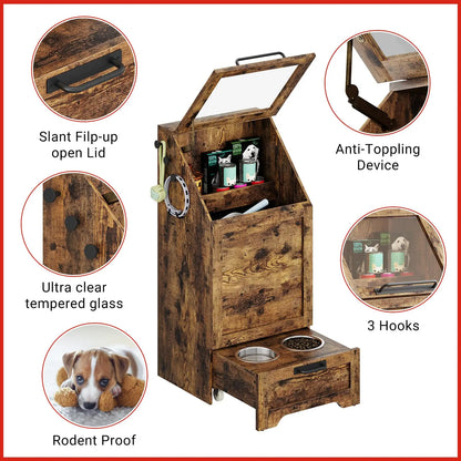 Pet Feeding Station with Storage