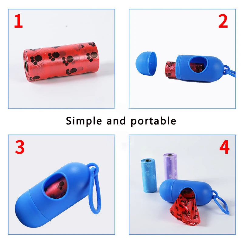 Portable Dog Waste Bag Dispenser with Bags