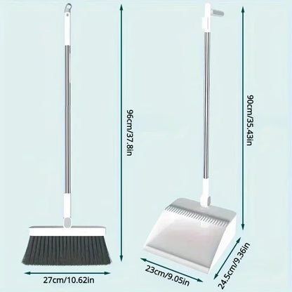 Long Handle Dustpan Broom Set