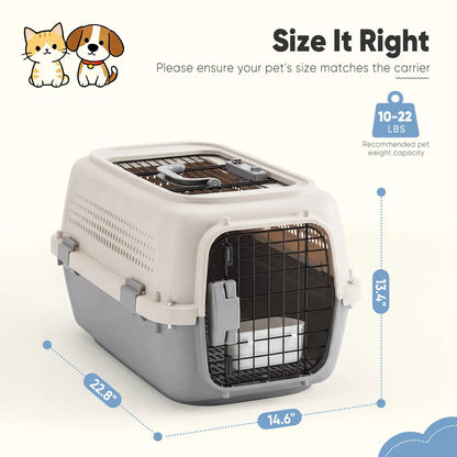 23-Inch Pet Carrier for Small Dogs & Cats