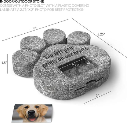 Pet Memorial Stone with Photo Frame Slot