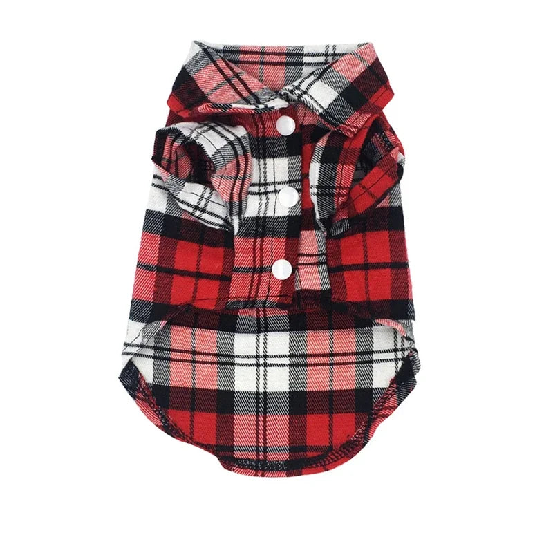 British Style Plaid Pet Shirt