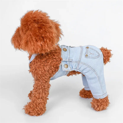 Dog & Cat Denim-Style Overalls