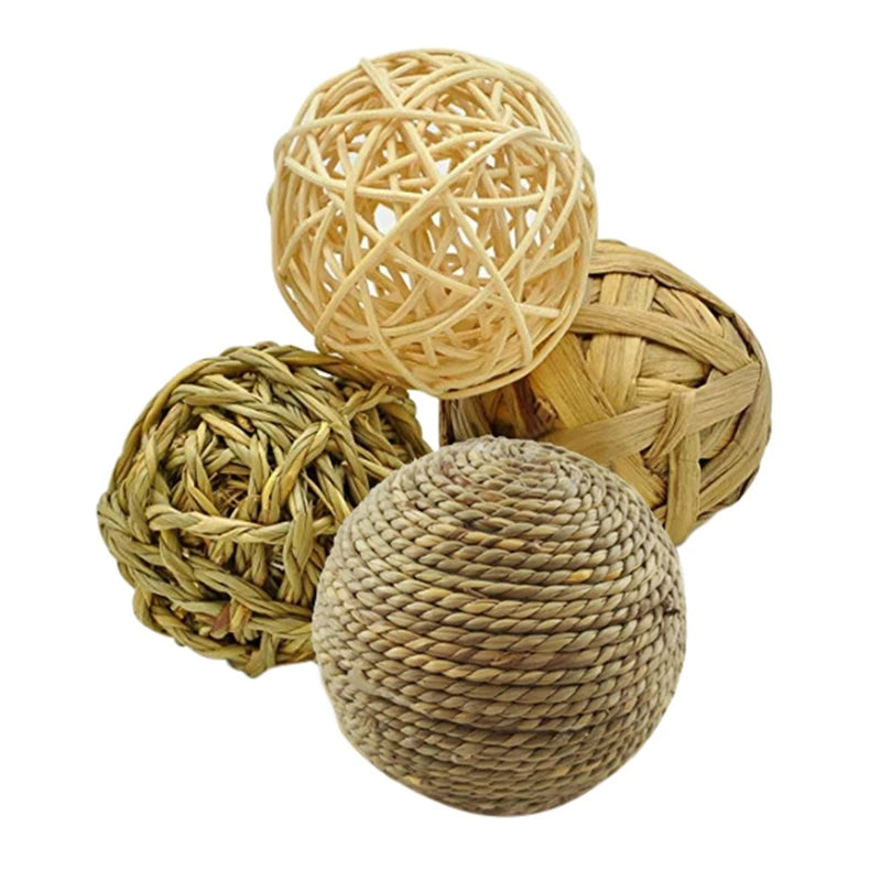 Natural Grass Chew Balls 4-Pack