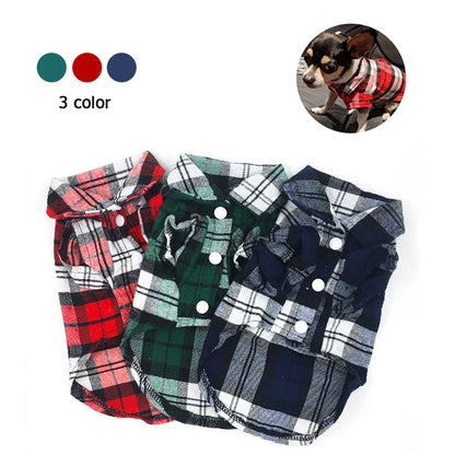 British Style Plaid Pet Shirt