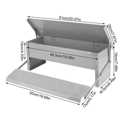 Metal Treadle Chicken Feeder - Rat Proof, No-Waste (11 lbs.)