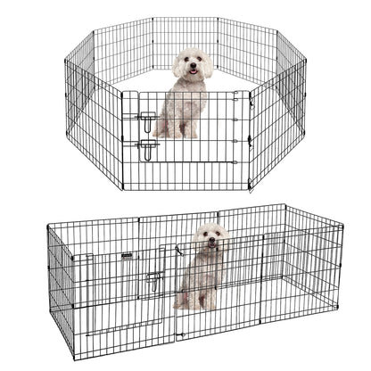 Foldable Metal Dog Playpen with Door (Indoor/Outdoor)