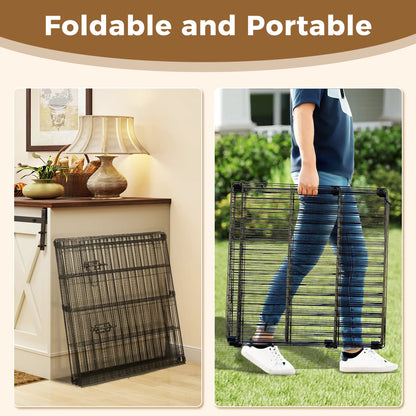 Foldable Metal Dog Playpen with Door (Indoor/Outdoor)