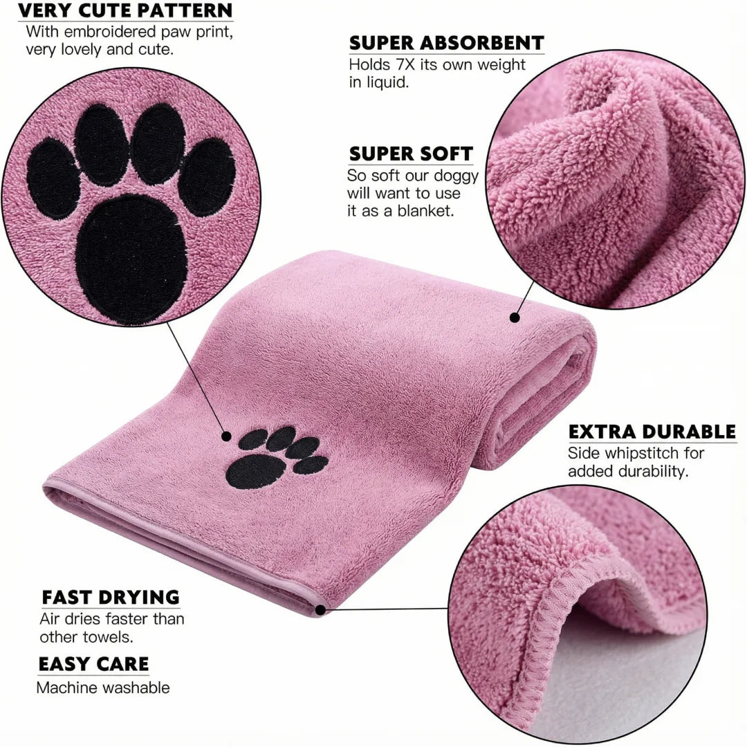 Soft Quick-Drying Dog & Cat Bath Towel