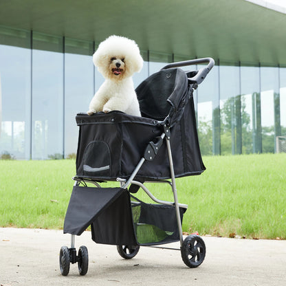 Foldable Pet Stroller for Small Dogs & Cats