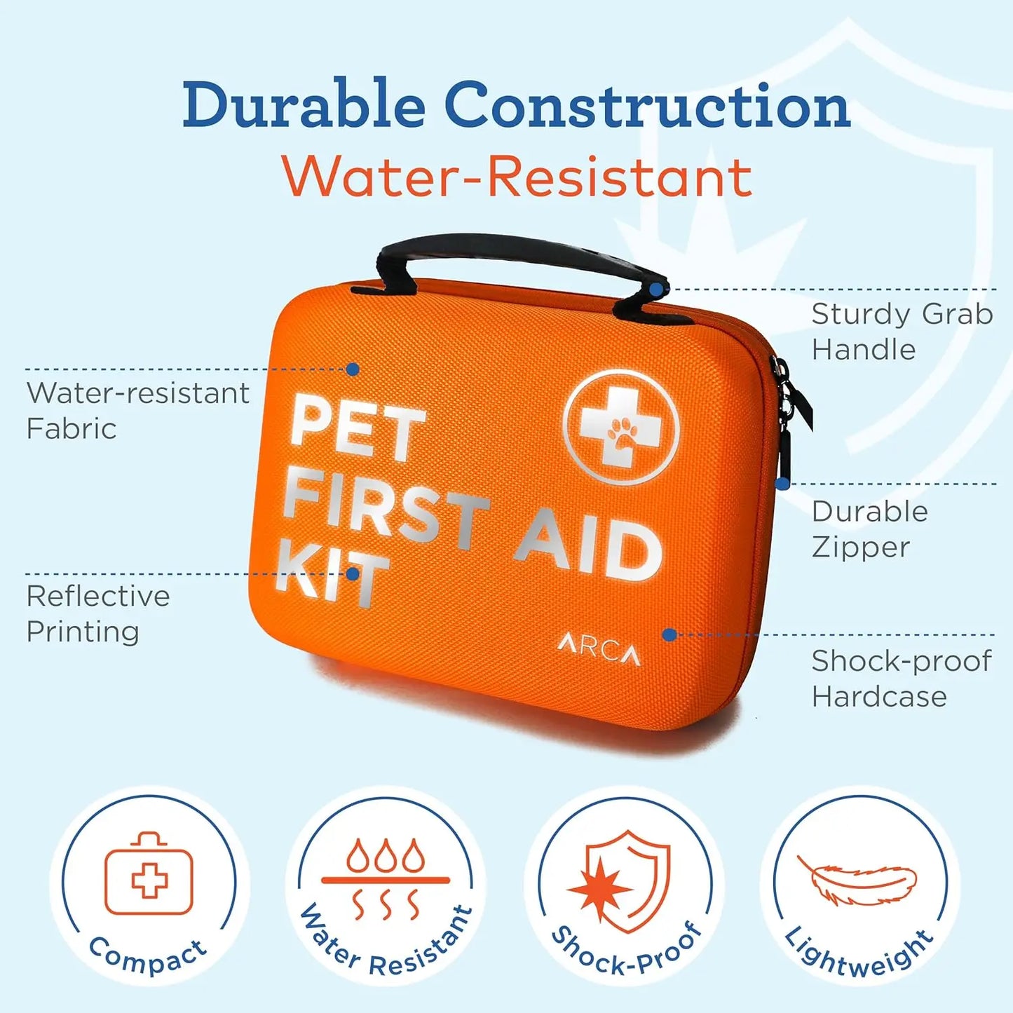 Hard Case Pet First Aid Kit for Dogs & Cats