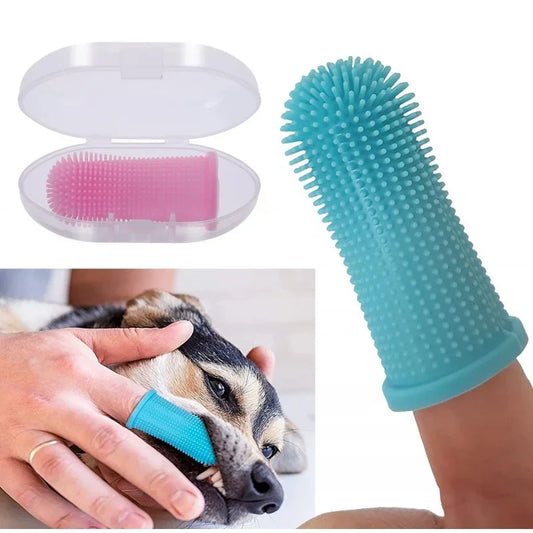 Soft Silicone Pet Finger Toothbrush with Case