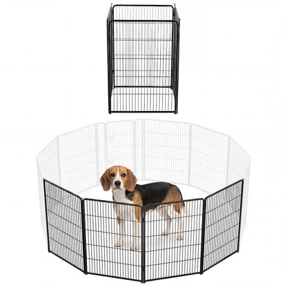 6-Panel Foldable Metal Pet Playpen