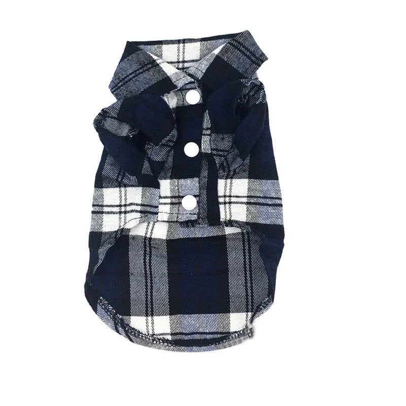 British Style Plaid Pet Shirt