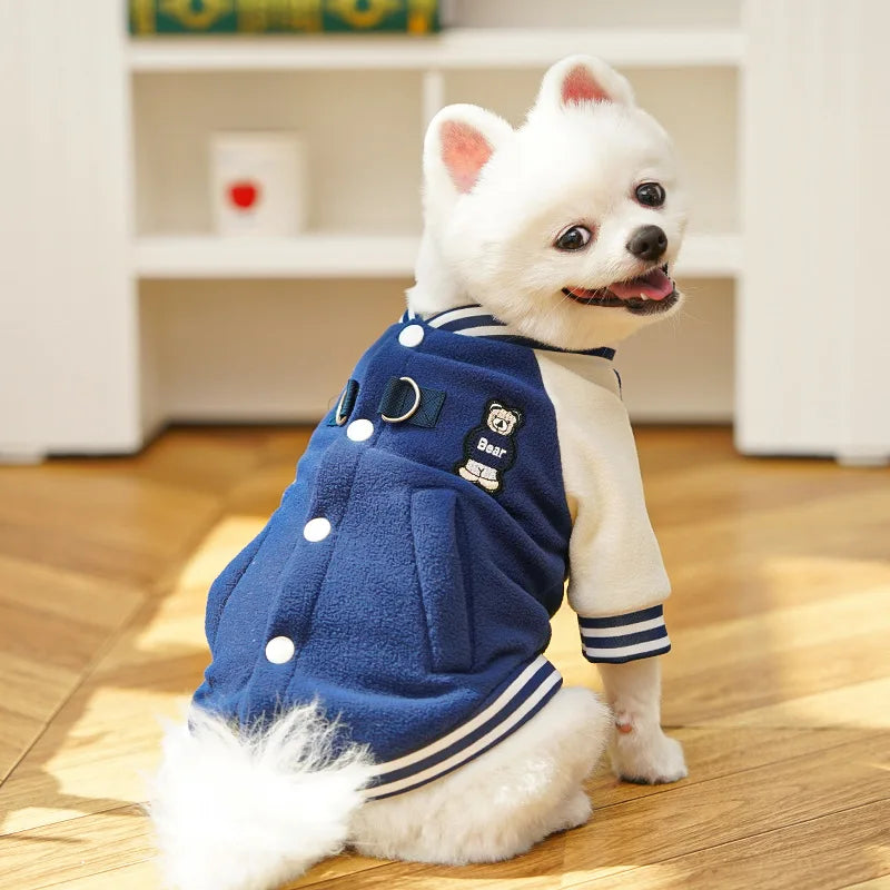 Cozy Fleece Dog Jacket with Built-In D-Ring