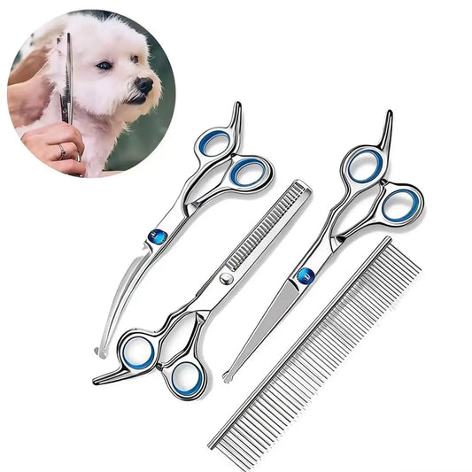 4-Piece Round-Tip Pet Grooming Scissor Set