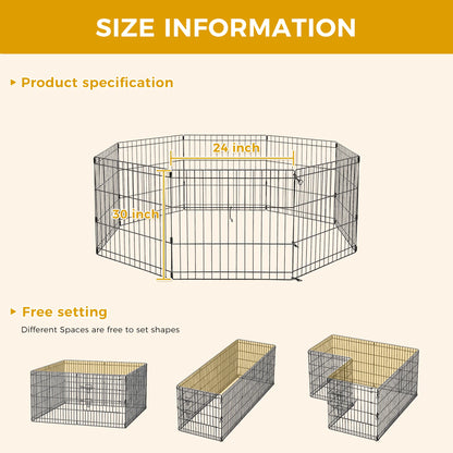 Foldable Metal Dog Playpen with Door (Indoor/Outdoor)