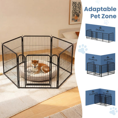 6-Panel Foldable Metal Pet Playpen