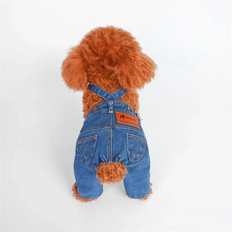 Dog & Cat Denim-Style Overalls