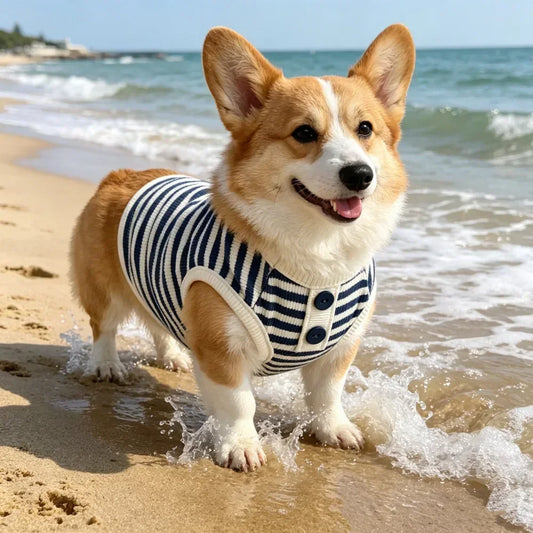 Striped Button Pet Shirt