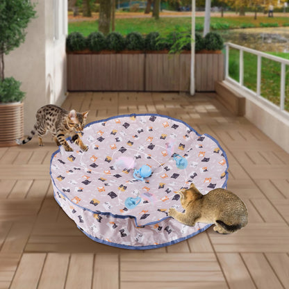 Motion-Activate Cat Toy Ball with Hide-and-Seek Pouch