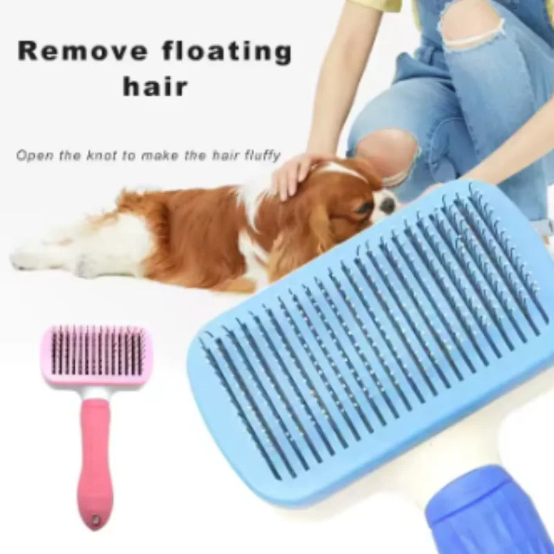 Self-Cleaning Pet Hair Remover Brush