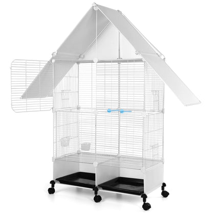 Large 2-Tier House-Shaped Bird Cage