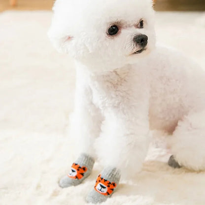 4-Pack Anti-Slip Pet Socks