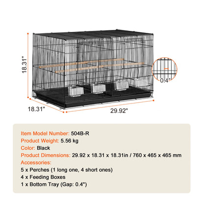 30-In Stackable Divided Bird Cage