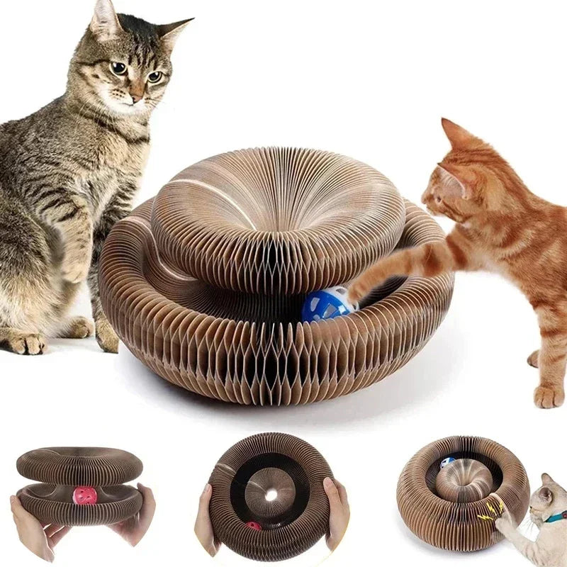 Corrugated Cat Scratch Toy With Ball