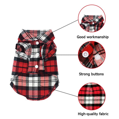 British Style Plaid Pet Shirt