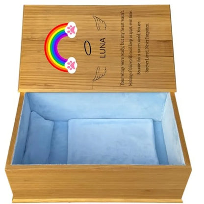 Handmade Pinewood Pet Memorial Casket Set