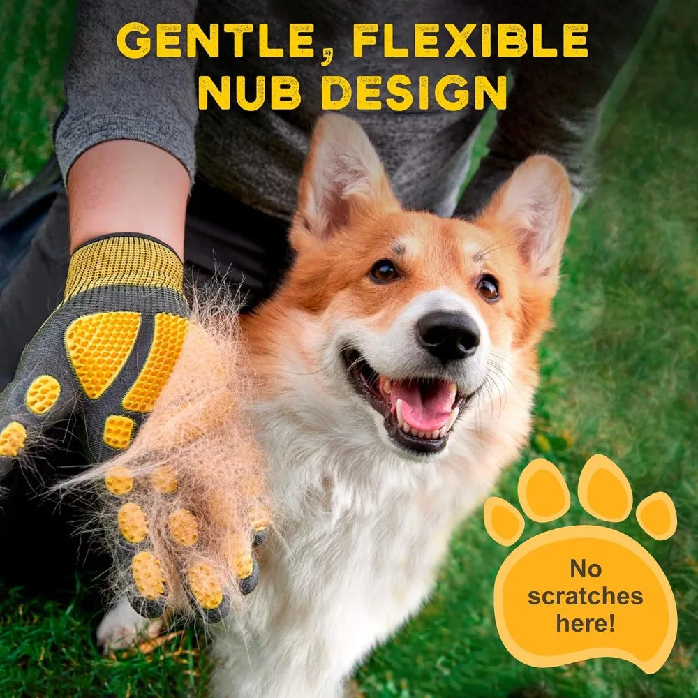 Pet Deshedding Grooming Gloves