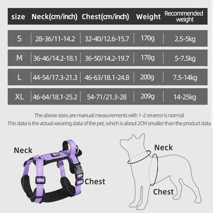 Reflective Adjustable Dog Harness with Optional Leash