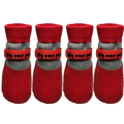 4-Pack Waterproof Anti-Slip Dog Booties (Sock Style)