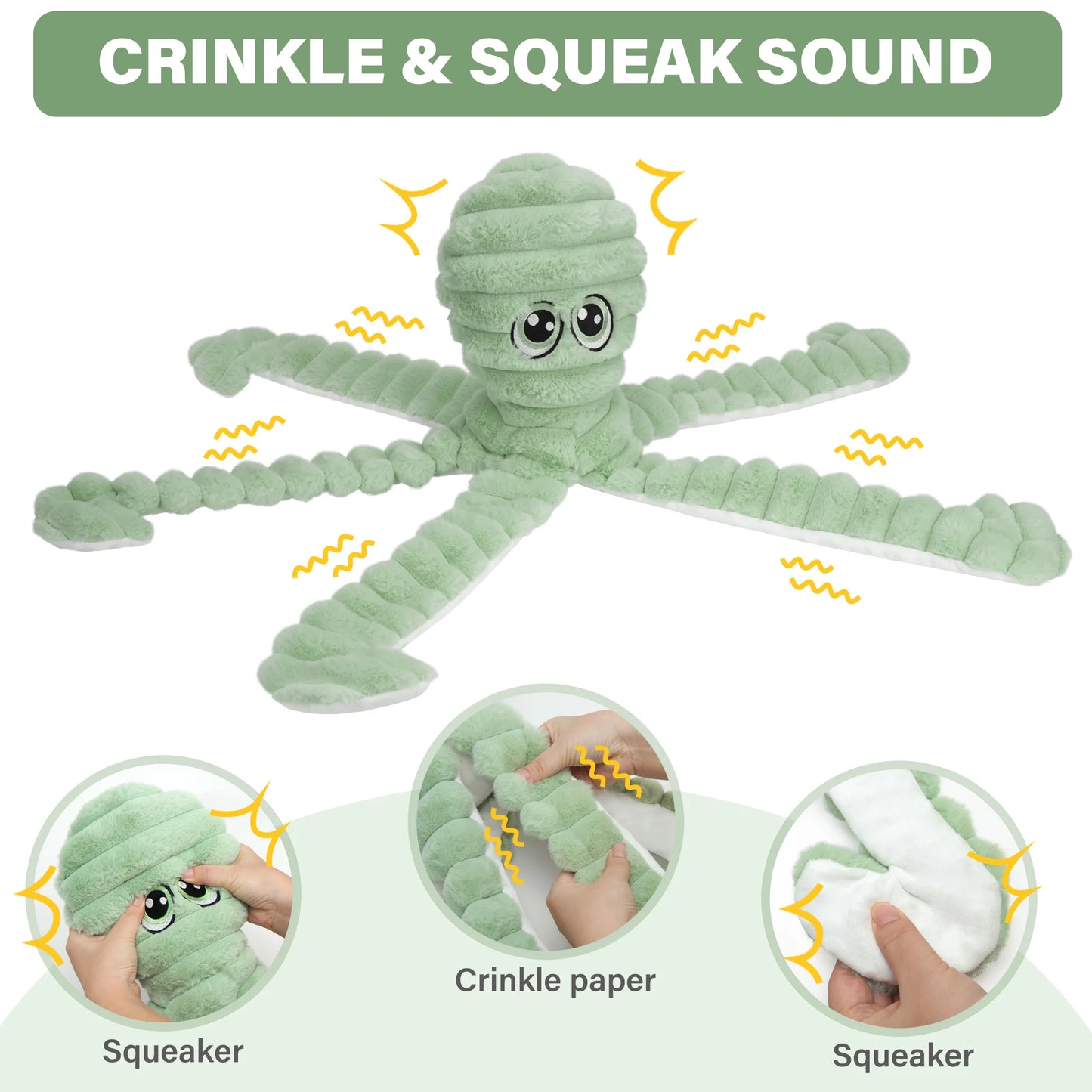Plush Octopus Squeaky Dog Toy