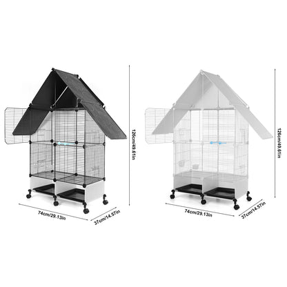 Large 2-Tier House-Shaped Bird Cage