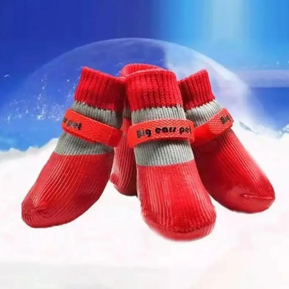 4-Pack Waterproof Anti-Slip Dog Booties (Sock Style)