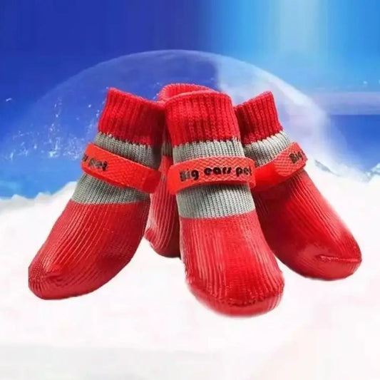 4-Pack Waterproof Anti-Slip Dog Booties (Sock Style)