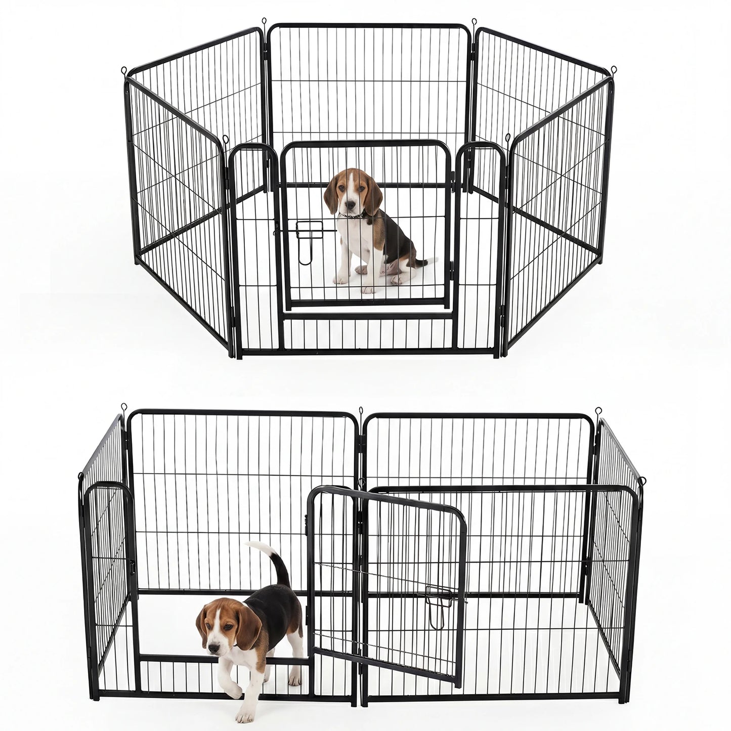 6-Panel Foldable Metal Pet Playpen