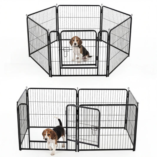 6-Panel Foldable Metal Pet Playpen