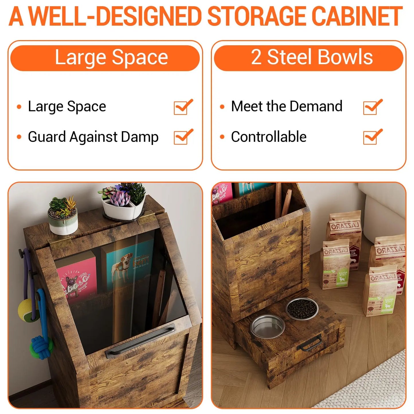 Pet Feeding Station with Storage